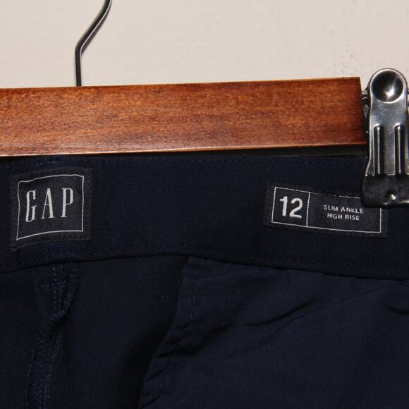 NEW GAP Slim Ankle High Rise Pants Trousers Size 12 Cotton Blend - Picture 5 of 6